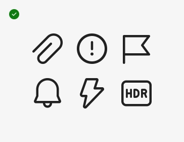 12 pixel system icons give information